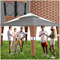 Miniatyrbild 1 av 8: tectake Paviljong i konstrotting Mona 3x4m Antracit