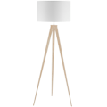 Miniatyrbild 11 av 11: tectake Golvlampa Lunaris, textilskärm, trebensstativ Ek