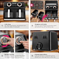 Miniatyrbild 4 av 11: tectake Airfryer Samurai, 2 kokkammare, 7 program, 2400W Svart