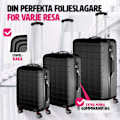 Miniatyrbild 4 av 10: tectake Resväskor 3 stycken set i hardcase, Hårda resväskor Svart