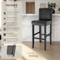 Miniatyrbild 2 av 9: tectake Barstol i konstläder -  per styck Svart