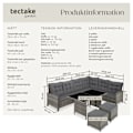 Miniatyrbild 6 av 11: tectake Loungeset Barletta i konstrotting Beige