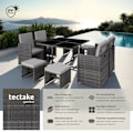 Miniatyrbild 2 av 11: tectake Matgrupp Bilbao i konstrotting 4+4+1 med skyddsöverdrag grå
