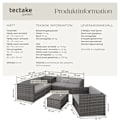 Miniatyrbild 6 av 11: tectake Loungeset Pisa i konstrotting grå