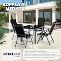 Miniatyrbild 4 av 10: tectake Matgrupp i Aluminium med 4 stolar Grafitgrå