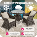 Miniatyrbild 7 av 11: tectake Lyxig möbelgrupp i konstrotting med 2 fåtöljer och bord grå
