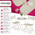Miniatyrbild 2 av 11: tectake Bistrobord set Frieda, hopfällbart för 2 personer Grädde