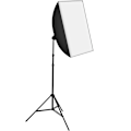 Miniatyrbild 2 av 8: tectake Set med 2 studiolampor med softbox, stativ och väska Svart