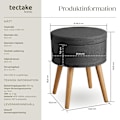 Miniatyrbild 6 av 10: tectake Sittpuff med förvaringsutrymme Yara Mörkgrå