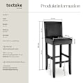 Miniatyrbild 6 av 9: tectake Barstol i konstläder -  Uppsättning om 4 Svart