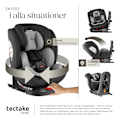Miniatyrbild 4 av 11: tectake Roterbar bilbarnstol Linus, i-Size godkänd, ISOFIX Ljusgrå