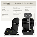 Miniatyrbild 6 av 9: tectake Bilbarnstol Levi, i-Size-godkänd, med ISOFIX Svart