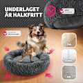 Miniatyrbild 3 av 9: tectake Hundbädd Maja med tjock stoppning och lång plysch - Ø 70 cm grå