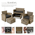 Miniatyrbild 3 av 11: tectake Loungegrupp i konstrotting Modena inkl. skyddsöverdrag Natur