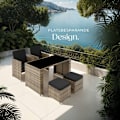 Miniatyrbild 8 av 11: tectake Loungegrupp i konstrotting Palermo Natur