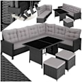Miniatyrbild 1 av 11: tectake Loungeset Barletta i konstrotting Svart