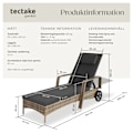 Miniatyrbild 6 av 11: tectake Solsäng i konstrotting med hjul Mörkgrå
