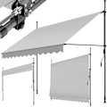 Miniatyrbild 1 av 11: tectake Spännmarkis och soltak med handvev, höjdjusterbar - 300 x 180 cm Ljusgrå