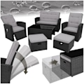 Miniatyrbild 1 av 11: tectake Loungeset i konstrotting Bari Svart