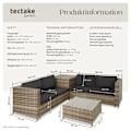 Miniatyrbild 6 av 10: tectake Loungeset Siena i konstrotting Mörkgrå