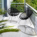Miniatyrbild 10 av 11: tectake 2-set Loungestol Santana med bord Svart