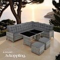 Miniatyrbild 8 av 11: tectake Loungeset Barletta i konstrotting Beige