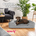 Miniatyrbild 4 av 11: tectake Ortopedisk hundbädd Kimba med hög kant - XL (112 x 85 x 18 cm) grå