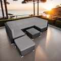 Miniatyrbild 9 av 11: tectake Loungeset Venedig, Loungegrupp i konstrotting grå