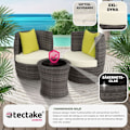 Miniatyrbild 7 av 10: tectake Loungeset i konstrotting Nice 2+1+1 grå