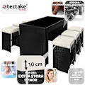 Miniatyrbild 3 av 11: tectake Barset Ibiza i konstrotting inkl. överskyddsdrag Svart