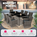 Miniatyrbild 4 av 11: tectake Matgrupp Menorca i konstrotting grå