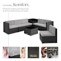 Miniatyrbild 3 av 11: tectake Loungeset Verona i konstrotting Svart