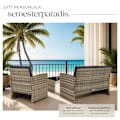 Miniatyrbild 4 av 9: tectake Loungeset Jesolo i konstrotting Mörkgrå