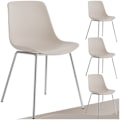 Miniatyrbild 1 av 11: tectake Plaststolar Mave, ergonomisk, 120 kg -  Uppsättning om 4 taupe/krom