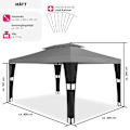 Miniatyrbild 6 av 10: tectake Paviljong i konstrotting Mona 3x4m  Anthracite