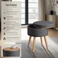 Miniatyrbild 2 av 10: tectake Sittpuff med förvaringsutrymme Yara Mörkgrå