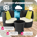 Miniatyrbild 8 av 10: tectake Loungeset i konstrotting Nice 2+1+1 Svart