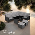 Miniatyrbild 8 av 11: tectake Loungeset Barletta i konstrotting Svart