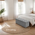 Miniatyrbild 8 av 9: tectake Hopfällbar sittbänk med förvaringsutrymme 110 x 38 cm Ljusgrå