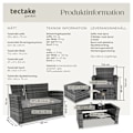 Miniatyrbild 6 av 11: tectake Loungegrupp i konstrotting Modena inkl. skyddsöverdrag grå