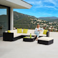 Miniatyrbild 11 av 11: tectake Loungeset Marbella i konstrotting Svart