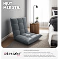 Miniatyrbild 3 av 9: tectake Avslappningsfåtölj Snooze, 2 i 1, sammet, 14-stegs justerbar grå