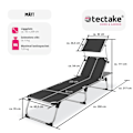 Miniatyrbild 6 av 11: tectake Solstol Aurelie aluminium, 6-faldigt justerbar Svart