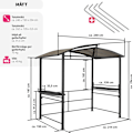 Miniatyrbild 6 av 11: tectake Grillpaviljong  Asado 2,4x1,5x2,34m grå