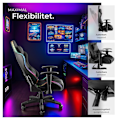 Miniatyrbild 7 av 11: tectake Gamingstol Tartaros, LED, massagefunktion Svart