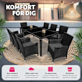 Miniatyrbild 4 av 11: tectake Matgrupp Menorca i konstrotting Svart