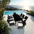 Miniatyrbild 11 av 11: tectake Matgrupp Menorca i konstrotting Svart