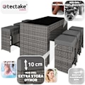 Miniatyrbild 3 av 11: tectake Barset Ibiza i konstrotting inkl. överskyddsdrag grå