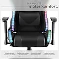 Miniatyrbild 9 av 11: tectake Gamingstol Tartaros, LED, massagefunktion Svart