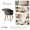 Miniatyrbild 7 av 10: tectake Sittpuff med förvaringsutrymme Yara Mörkgrå